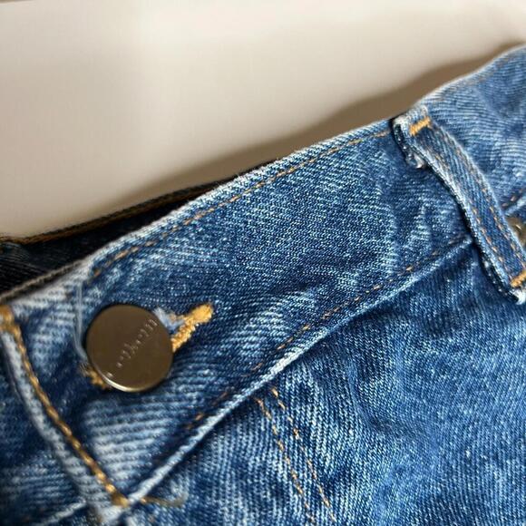 Carhartt Men’s Blue Denim Jeans 40x32 Relaxed Fit USA Logo Patch Made in Mexico - Picture 10 of 13